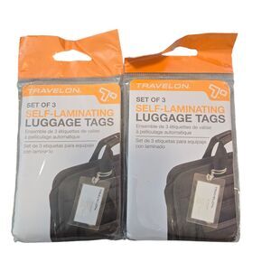 Travelon Self Laminating Luggage Tags With Loops Clear Total 6